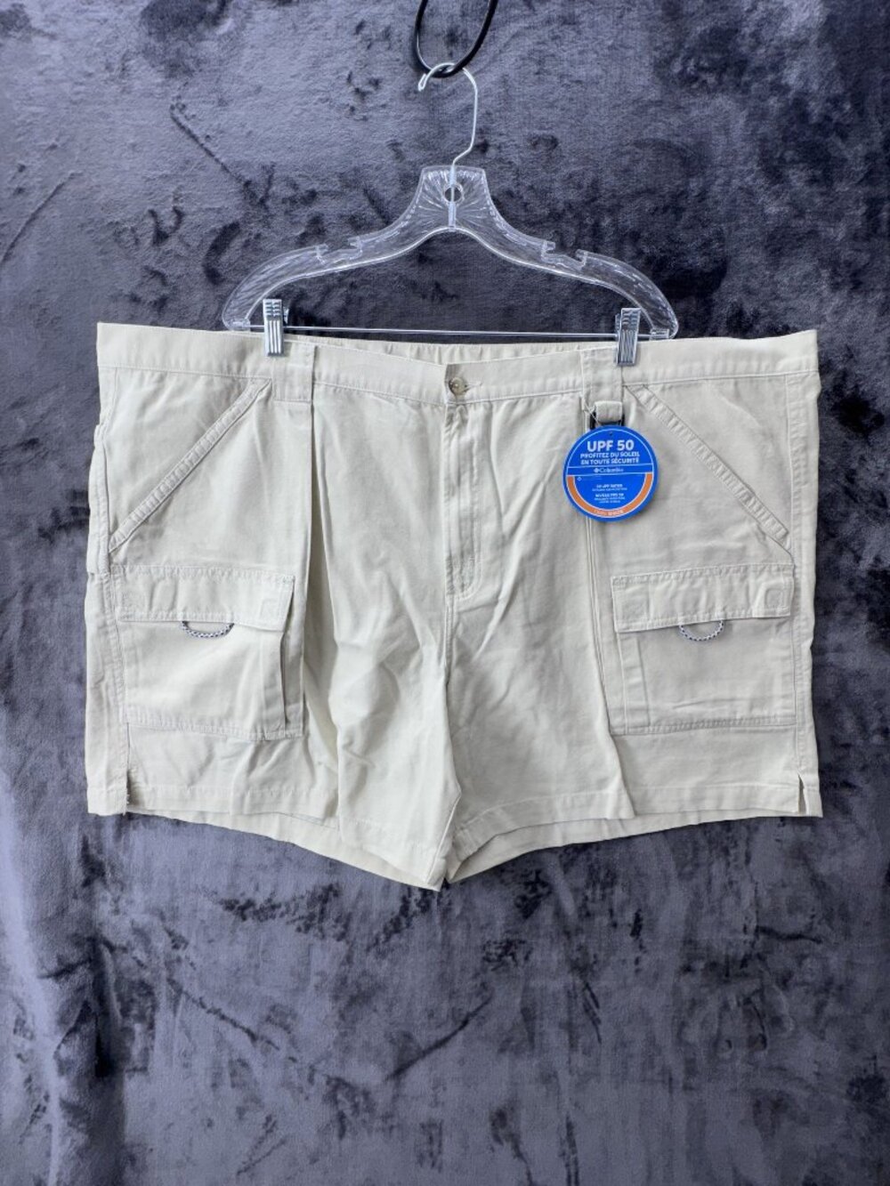 Columbia PFG Cargo Shorts 4X Mens Utility Beige Omni Shade UPF 50 NWT